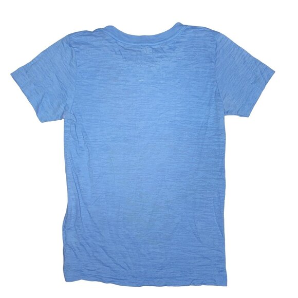 Roxy soft burnout T-Shirt Blue Butterfly Print Short Sleeve size L soft - Picture 2 of 3